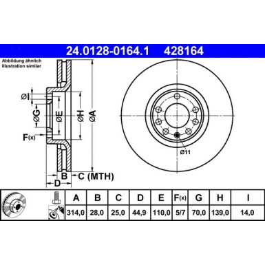 Bremsscheibe Opel P. Signum/Vectra 02-08 24.0128-0164.1