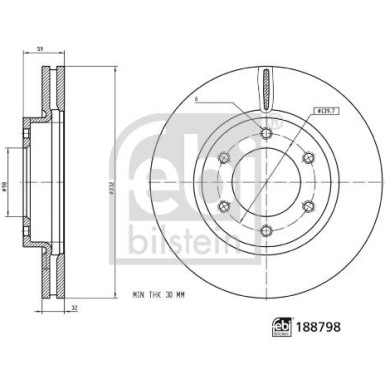 FEBI BILSTEIN Bremsscheibe 188798 FEBI BILSTEIN Bremsscheibe 188798