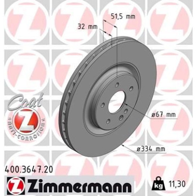 15 481 146 Bremsscheibe VA 400.3647.20 15 481 146 Bremsscheibe VA 400.3647.20