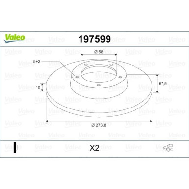 VALEO Bremsscheibe 197599 VALEO Bremsscheibe 197599