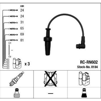 RC-RN602 NGK - Zündkabelsatz RENAULT Espace III 96-98 8184