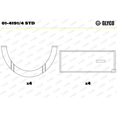 GLYCO Pleuellager 01-4191/4 STD GLYCO Pleuellager 01-4191/4 STD