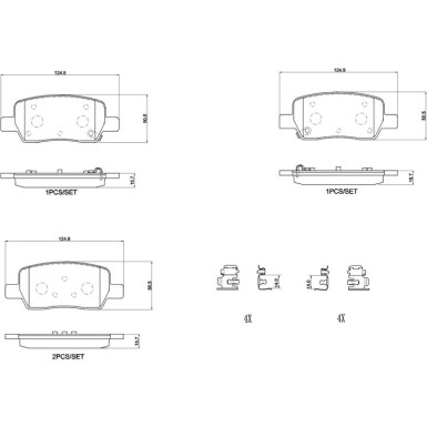 BREMBO Bremsbelagsatz, Scheibenbremse P 30 146 BREMBO Bremsbelagsatz, Scheibenbremse P 30 146