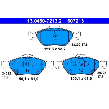 Bremsbelagsatz Toyota P. Yaris 1.0-1.33 05 13.0460-7213.2 Bremsbelagsatz Toyota P. Yaris 1.0-1.33 05 13.0460-7213.2