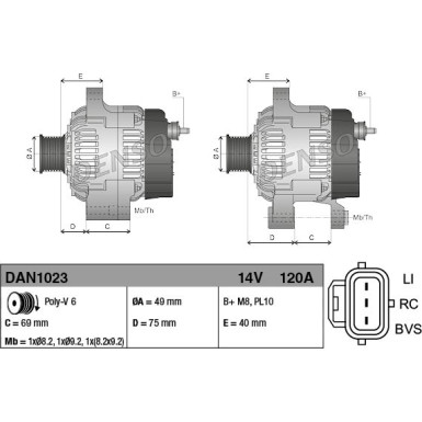 DENSO Generator DAN1023 DENSO Generator DAN1023
