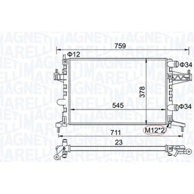 MAGNETI MARELLI Kühler, Motorkühlung 350213829000 MAGNETI MARELLI Kühler, Motorkühlung 350213829000