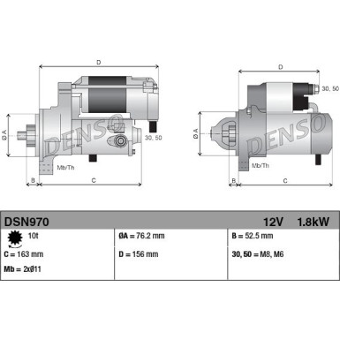 DENSO Anlasser DSN970 DENSO Anlasser DSN970