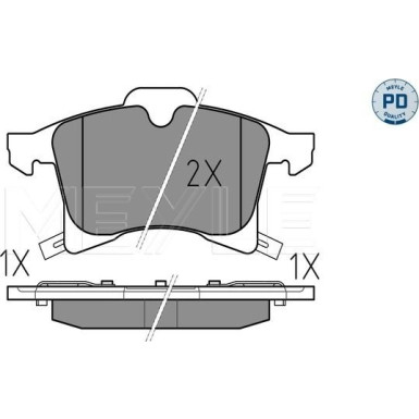 Bremsbelagsatz Opel P. Meriva 1.6-1.8 03 MEYLE-PD: Advanced performance and design 025 283 3219/PD