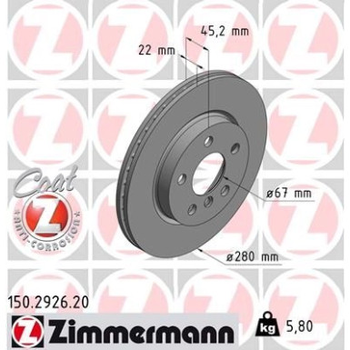 22 481 010 Bremsscheibe 150.2926.20 22 481 010 Bremsscheibe 150.2926.20