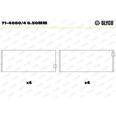 GLYCO Pleuellager 71-4080/4 0.50mm GLYCO Pleuellager 71-4080/4 0.50mm