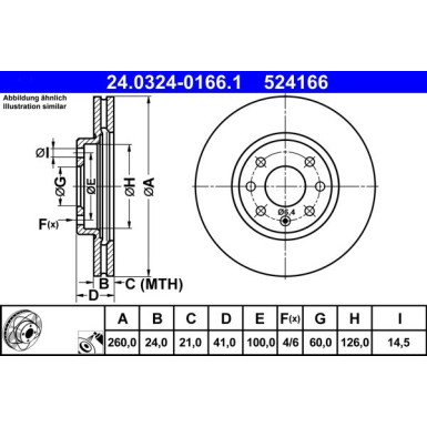 Bremsscheibe Opel P. Combo/Corsa/Tigra 00-12 Power Disc 24.0324-0166.1 Bremsscheibe Opel P. Combo/Corsa/Tigra 00-12 Power Disc 24.0324-0166.1