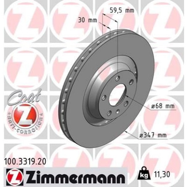 ZIMMERMANN Bremsscheibe 100.3319.20 Coat Z ZIMMERMANN Bremsscheibe 100.3319.20 Coat Z