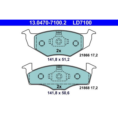 Bremsbelagsatz, Scheibenbremse 13.0470-7100.2 Bremsbelagsatz, Scheibenbremse 13.0470-7100.2