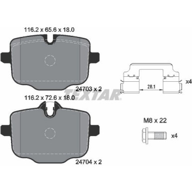 Bremsbelagsatz Bmw T. 5/6 2.0-4.4 09 2470301