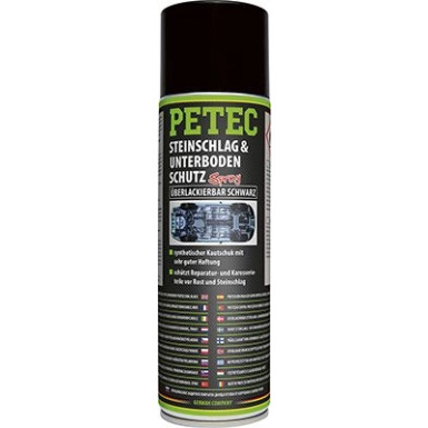 Petec Steinschlag- & Unterbodenschutz Kautschukbasis Überlackierbar Schwarz 500ml Steinschlag- & Unterbodenschutz Spray, schwarz 73250