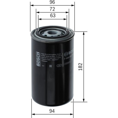 Kraftstofffilter BMC Fatih,KAMAZ,DAF 85 F 026 402 790