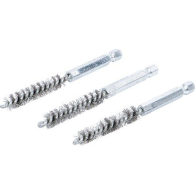 BGS Stahlbürste 9 mm Antrieb Außensechskant 6,3 mm (1/4 ) 3-tlg 3078-9-S