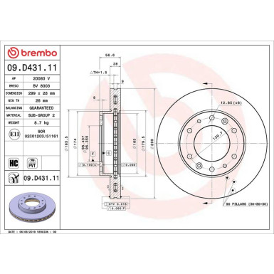 Bremsscheibe VA HYUNDAI H350 15 PRIME LINE - UV Coated 09.D431.11 Bremsscheibe VA HYUNDAI H350 15 PRIME LINE - UV Coated 09.D431.11