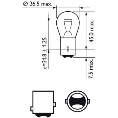 P21/5W 12V 21/5W 12V BAY15d VisionPlus +60% Blister 2 Stück Philips 12499VPB2