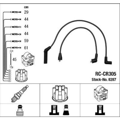 RC-CR305 NGK - Zündkabelsatz CHRYSLER Voyager I 89-90 8287