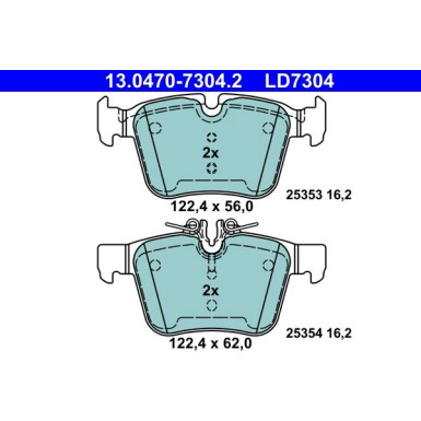 Bremsbelagsatz, Scheibenbremse ATE Ceramic 13.0470-7304.2 Bremsbelagsatz, Scheibenbremse ATE Ceramic 13.0470-7304.2