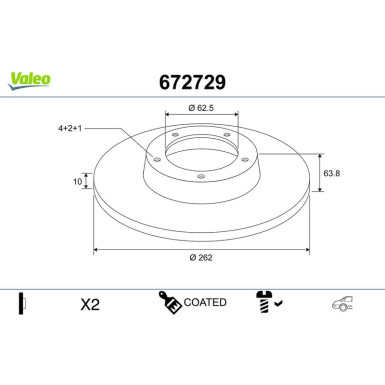 VALEO Bremsscheibe 672729 VALEO Bremsscheibe 672729
