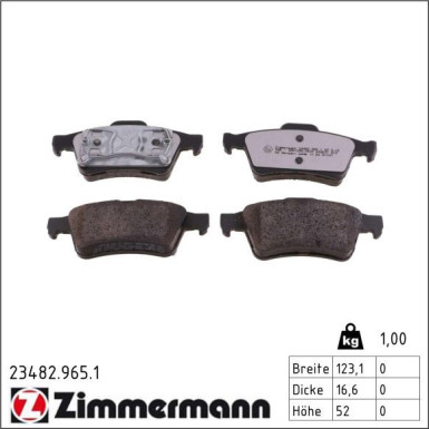 ZIMMERMANN Bremsbeläge 23482.965.1 rd:z