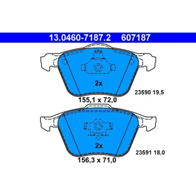 Bremsbelagsatz Volvo P. S60/S80/V70/Xc90 98 13.0460-7187.2