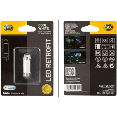 HELLA Glühlampe, Innenraumleuchte 8GL 178 560-581 LED RETROFIT