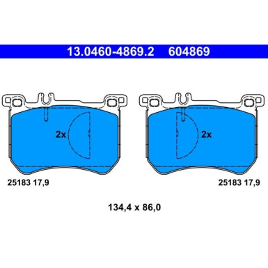 Bremsbelagsatz Db P. R231/W222 3.0-4.7 12 13.0460-4869.2 Bremsbelagsatz Db P. R231/W222 3.0-4.7 12 13.0460-4869.2