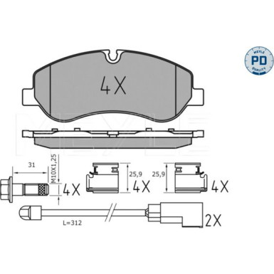 Bremsbelagsatz, Scheibenbremse MEYLE-PD: Advanced performance and design 025 256 0217/PD Bremsbelagsatz, Scheibenbremse MEYLE-PD: Advanced performance and design 025 256 0217/PD