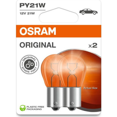 PY21W 12V 21W BAU15s Gelb Blister 2 Stück OSRAM