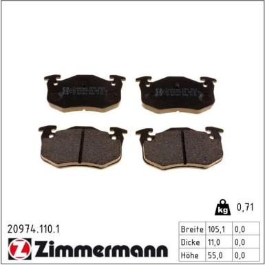 ZIMMERMANN Bremsbeläge 20974.110.1