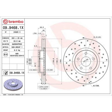 Bremsscheibe VA Xtra 09.9468.1X Bremsscheibe VA Xtra 09.9468.1X