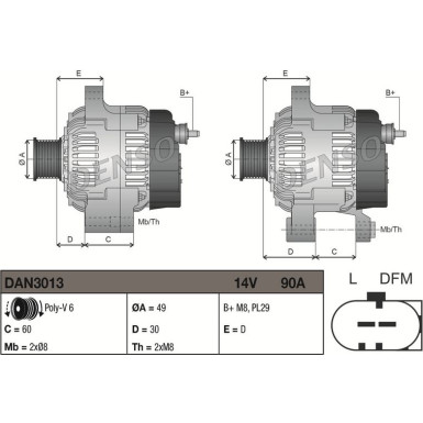 DENSO Generator DAN3013 DENSO Generator DAN3013