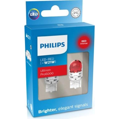 LED W21W 12V 2,3W Ultinon Pro6000 SI Red Intense NOECE 2 Stück Philips Ultinon Pro6000 LED-SI 11065RU60X2