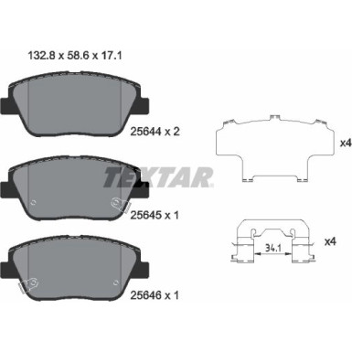 Bremsbelagsatz Kia P. Optima 12- Disc 300mm 2564401 Bremsbelagsatz Kia P. Optima 12- Disc 300mm 2564401
