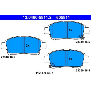 Bremsbelagsatz Toyota P. Yaris 1,0-1,3/1,4 D-4D 99-04 13.0460-5811.2