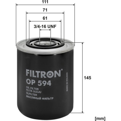 FILTRON Ölfilter OP 594 FILTRON Ölfilter OP 594