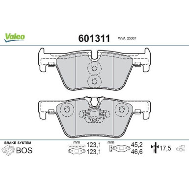 VALEO Bremsbeläge 601311 VALEO Bremsbeläge 601311
