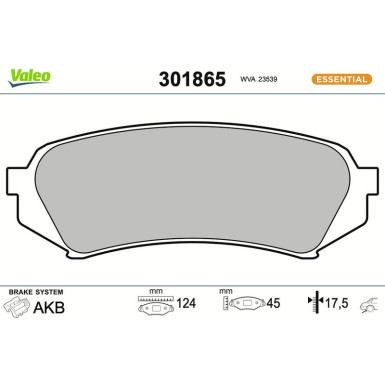 VALEO Bremsbeläge 301865 VALEO Bremsbeläge 301865