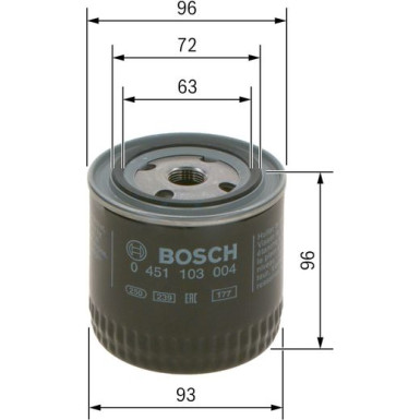 Ölfilter CHRYSLER,SCANIA,FIAT,SUZUKI 0 451 103 004 Ölfilter CHRYSLER,SCANIA,FIAT,SUZUKI 0 451 103 004