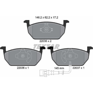 Bremsbelagsatz Vw P. Golf Vii/Leon 13-/Octavia 14 2203501 Bremsbelagsatz Vw P. Golf Vii/Leon 13-/Octavia 14 2203501