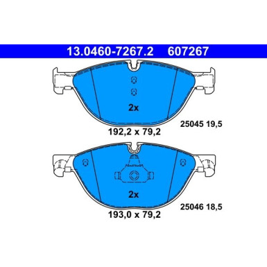 Bremsbelagsatz Bmw S. 5/6/7 08 13.0460-7267.2