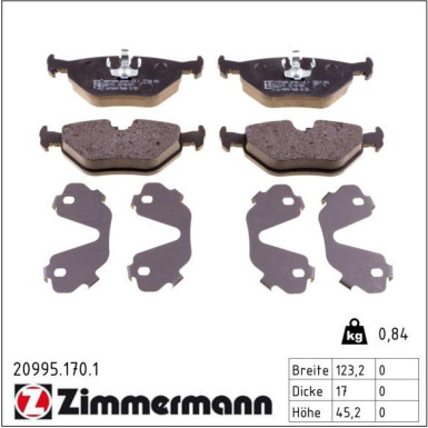 ZIMMERMANN Bremsbeläge 20995.170.1