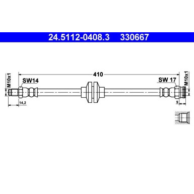 ATE Bremsschlauch 24.5112-0408.3 ATE Bremsschlauch 24.5112-0408.3