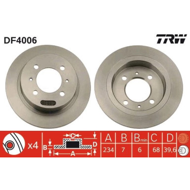 Bremsscheibe Nissan T. Sunny DF4006