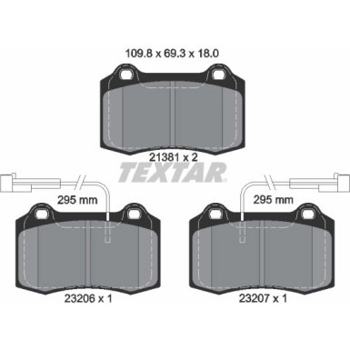 Bremsbelagsatz Alfa S. 147 02/03- 3.2 2138103 Bremsbelagsatz Alfa S. 147 02/03- 3.2 2138103