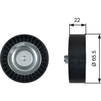 Umlenk-/Führungsrolle, Keilrippenriemen T36458 Umlenk-/Führungsrolle, Keilrippenriemen T36458