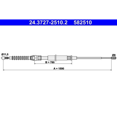 ATE Handbremsseil Seilzug Festellbremse 24.3727-2510.2 ATE Handbremsseil Seilzug Festellbremse 24.3727-2510.2